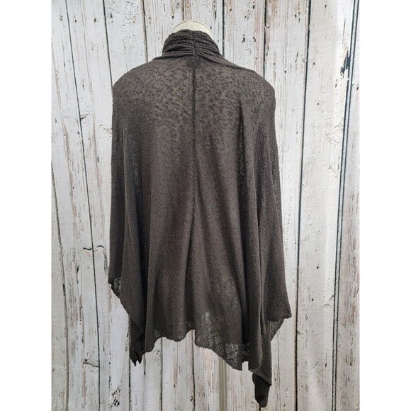 Anne Klein OS Sheer Chocolate Brown Shrug Wrap Sweater Cardigan Knit Lightweight - Picture 6 of 13